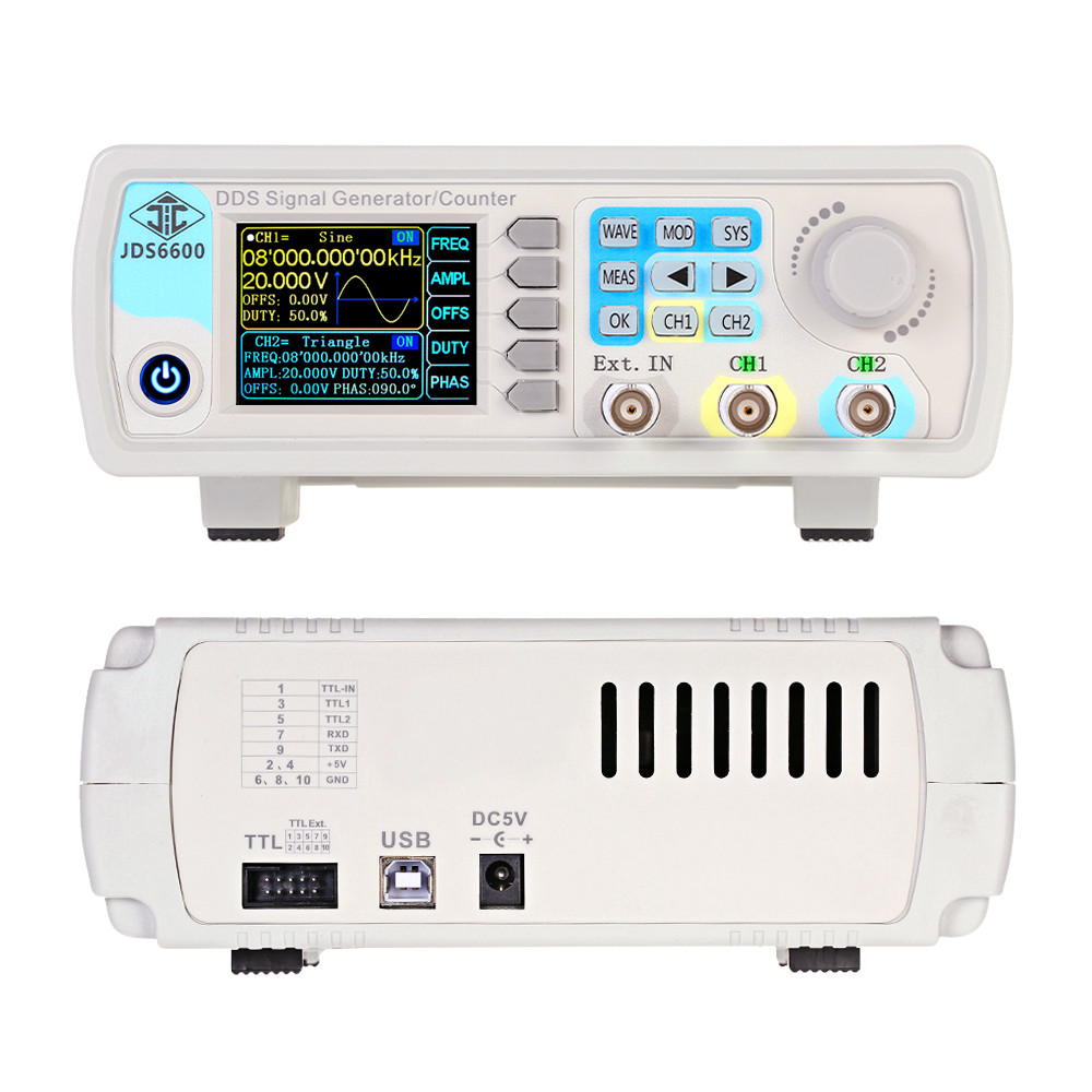 Dual Channel Arbitrary Waveform Function Generator 60Mhz - JDS6600 15/30/40/50/60MHz Generator Sinyal Fungsi DDS