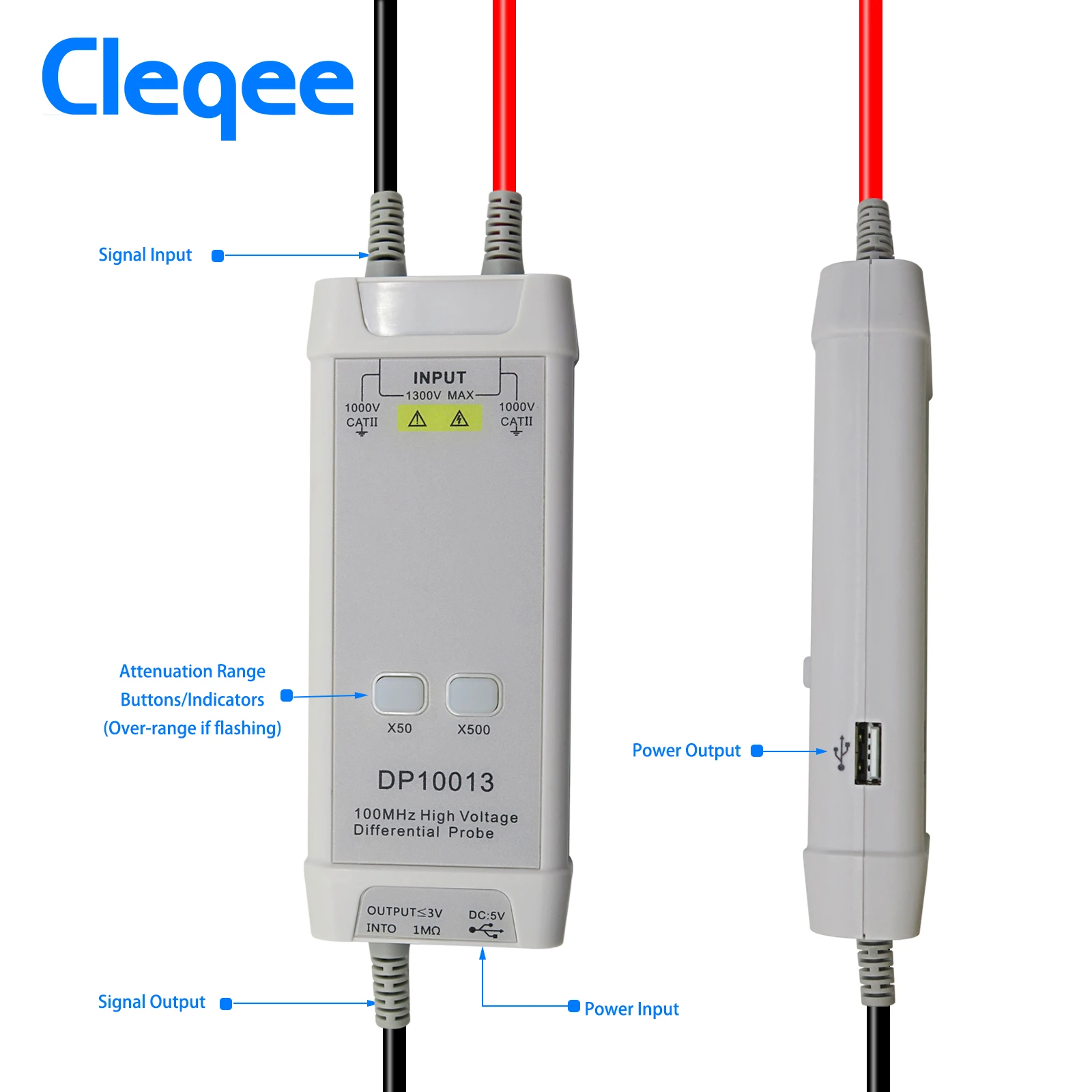High Voltage Differential Probe 100Mhz 1300V - Cleqee 1300V 100MHz Osiloskop Tegangan Tinggi