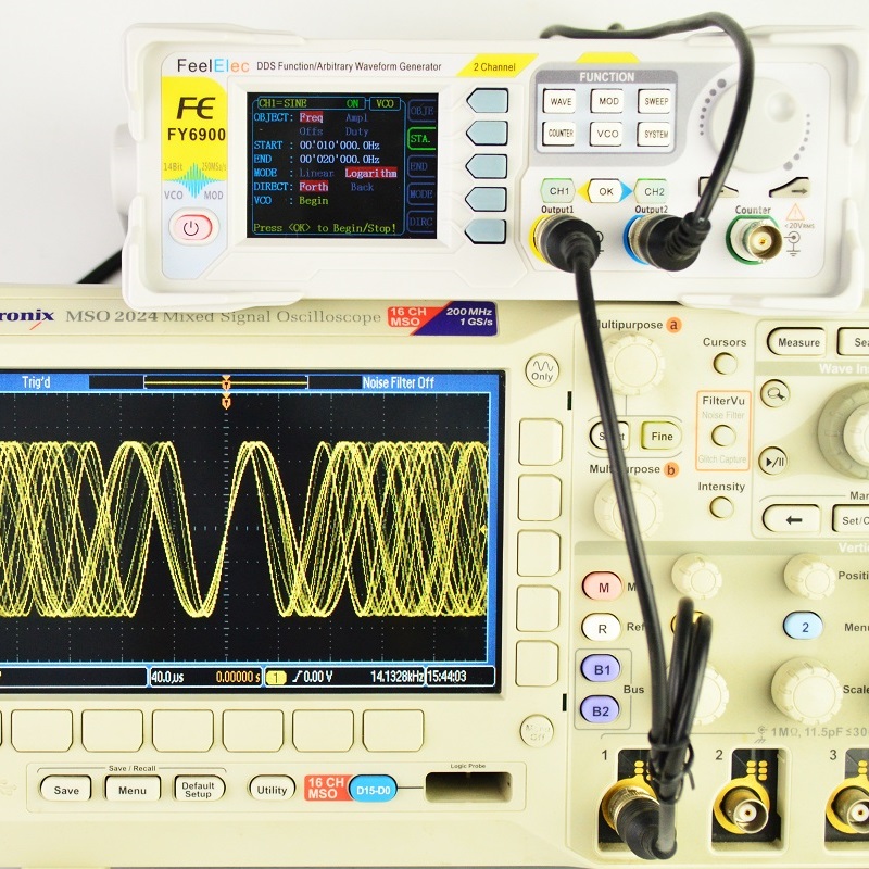 Dual Channel Arbitrary Waveform Function Generator 60Mhz - Feelelec FY6900 0-60MHz Fungsi Generator Sinyal