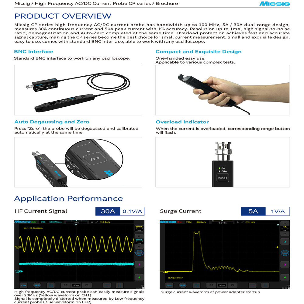 Micsig CP1003B CP503B Probe Ar - Current Probe Ac Dc 50Mhz Oscilloscope ulasan dan harga