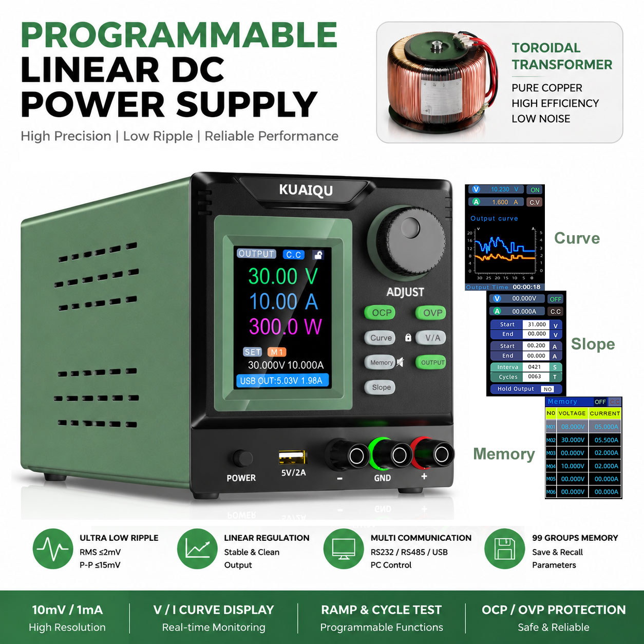 Catu Daya DC Linear Rendah Keb - Programmable Linear Dc Power Supply 30V 10A ulasan dan harga