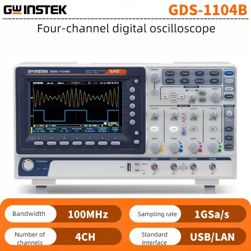 GWInstek Digital Storage Oscil - Digital Storage Oscilloscope 4 Channel 100Mhz ulasan dan harga