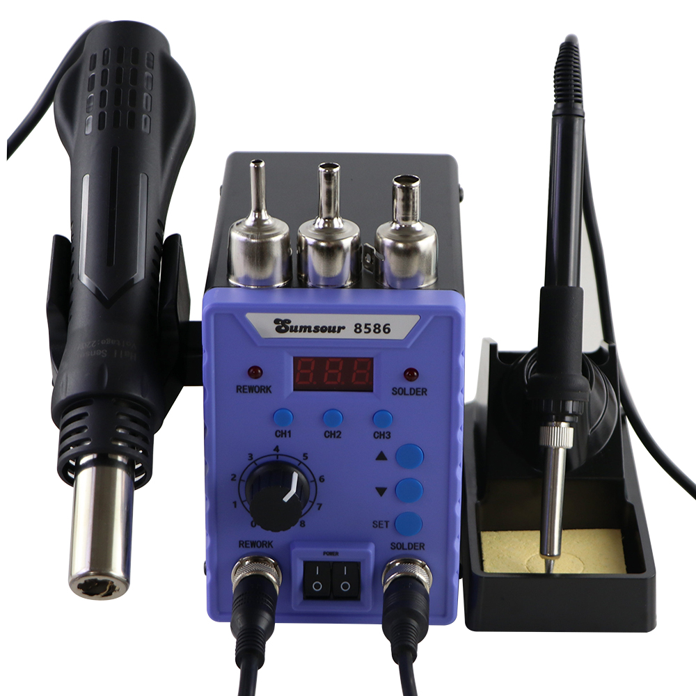 Stasiun Solder Rework Digital  - Smd Rework Station Hot Air Soldering 2 In 1 ulasan dan harga