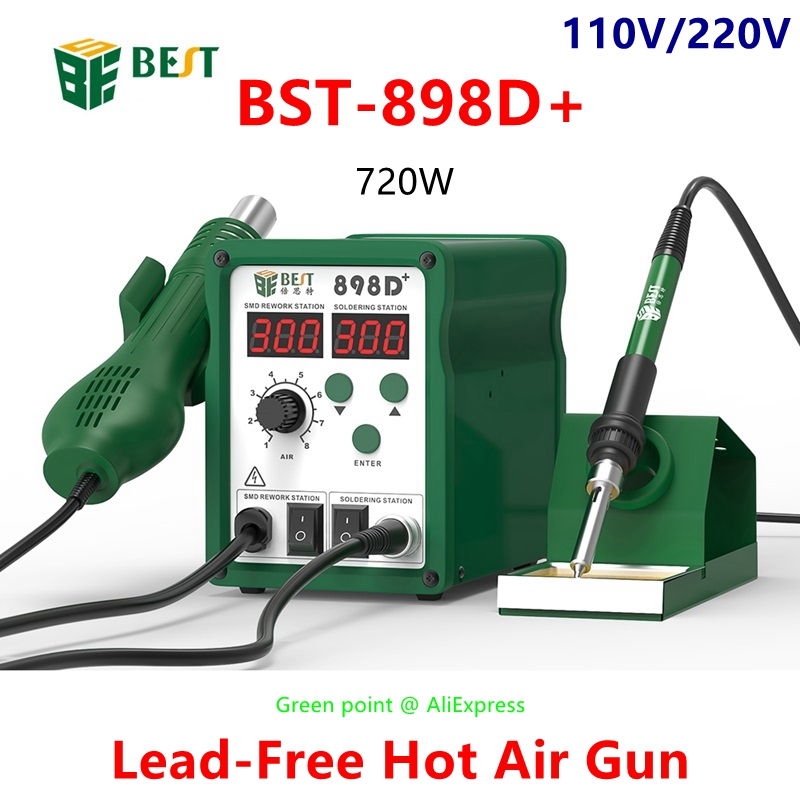 BST-898D + Tampilan LED 2 In 1 - Smd Rework Station Hot Air Soldering 2 In 1 ulasan dan harga