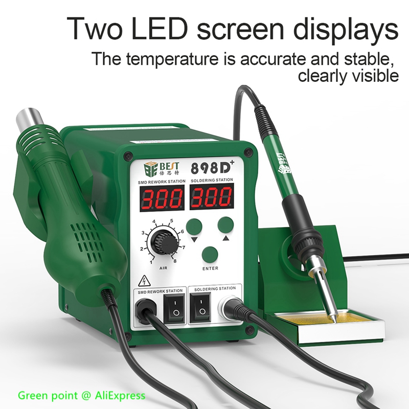 BST-898D + Tampilan LED 2 In 1 - Smd Rework Station Hot Air Soldering 2 In 1 ulasan dan harga
