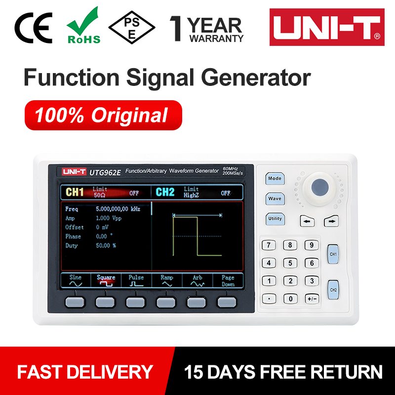 UNI-T UTG932E UTG962E Fungsi S - Dual Channel Arbitrary Waveform Function Generator 60Mhz ulasan dan harga