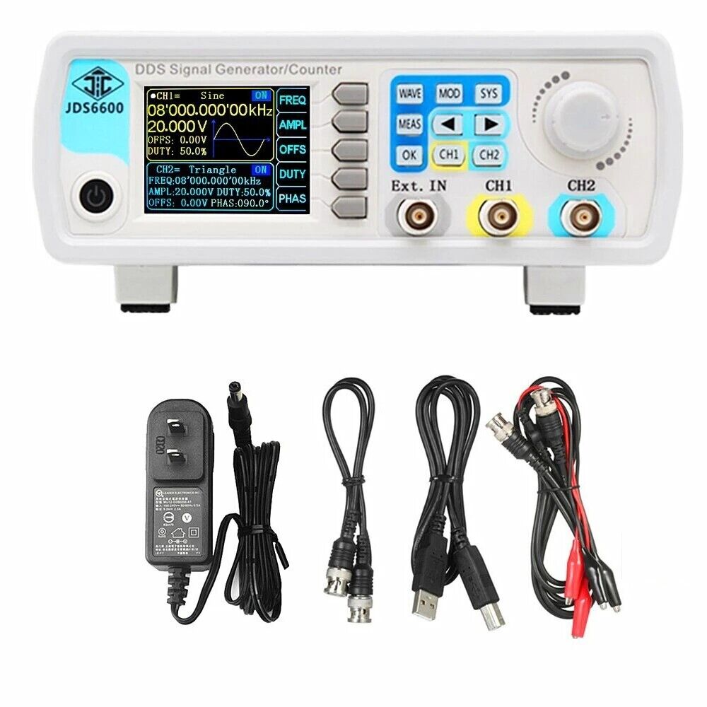 JDS6600 60MHz DDS Fungsi Gener - Dual Channel Arbitrary Waveform Function Generator 60Mhz ulasan dan harga