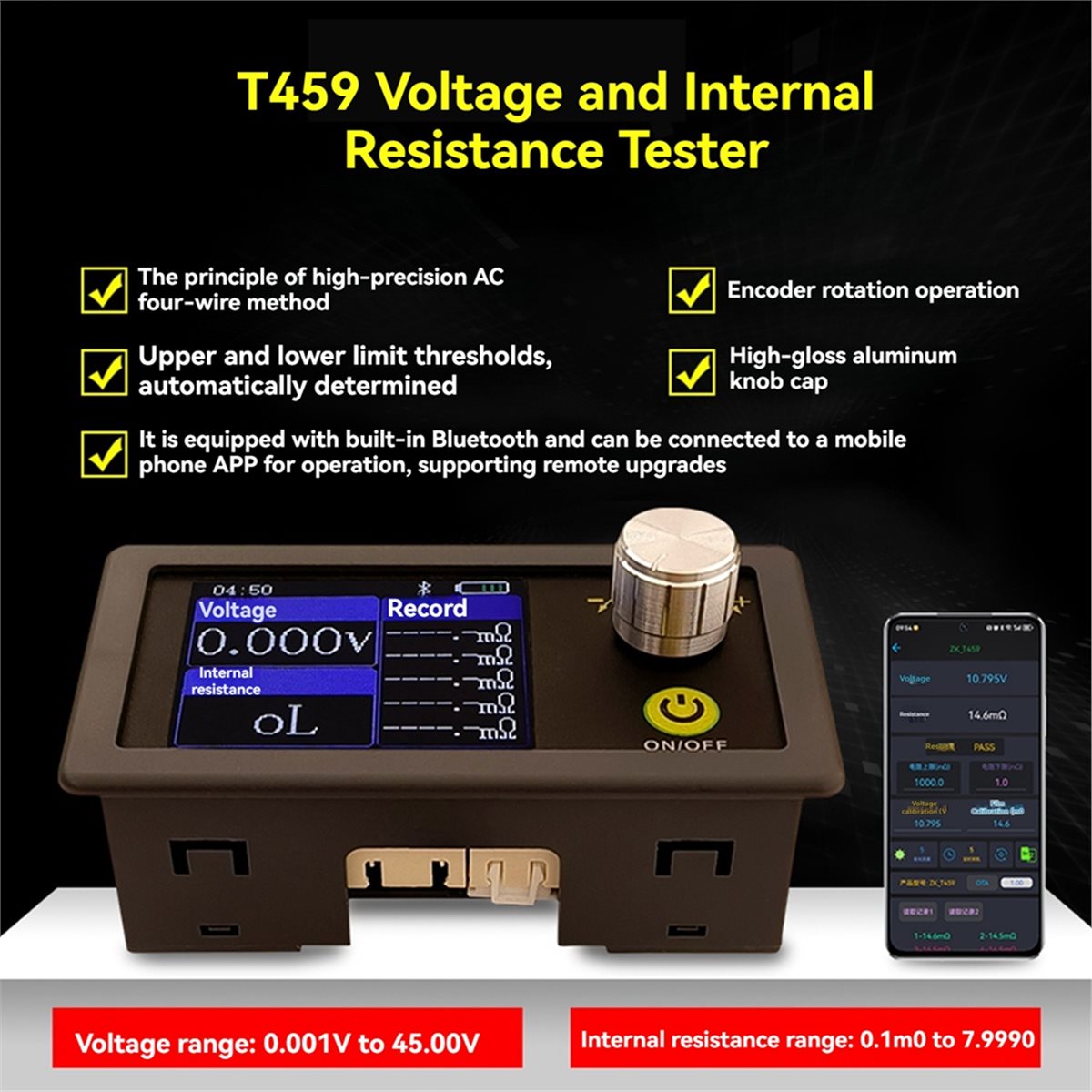 ABGN T459 DC 5V Penguji Resist - Battery Internal Resistance Tester Four Wire ulasan dan harga