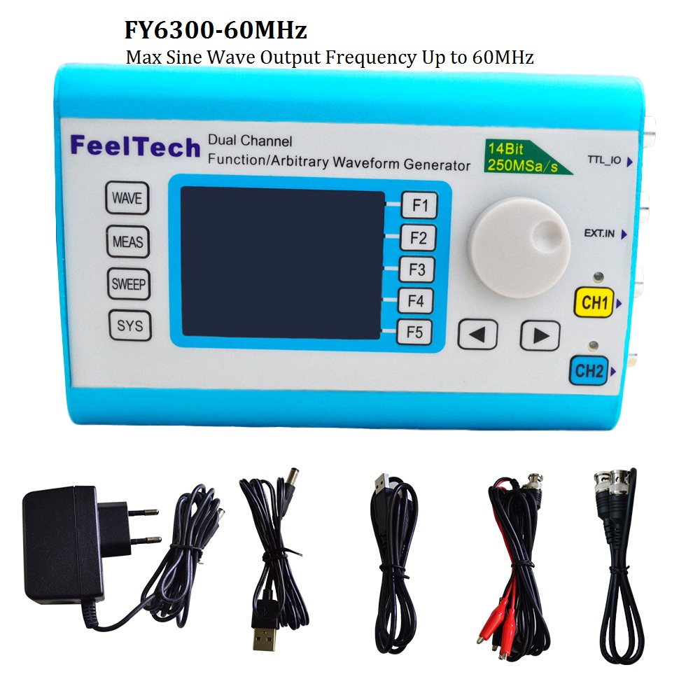 FY6300 Generator Sinyal Bentuk - Dual Channel Arbitrary Waveform Function Generator 60Mhz ulasan dan harga