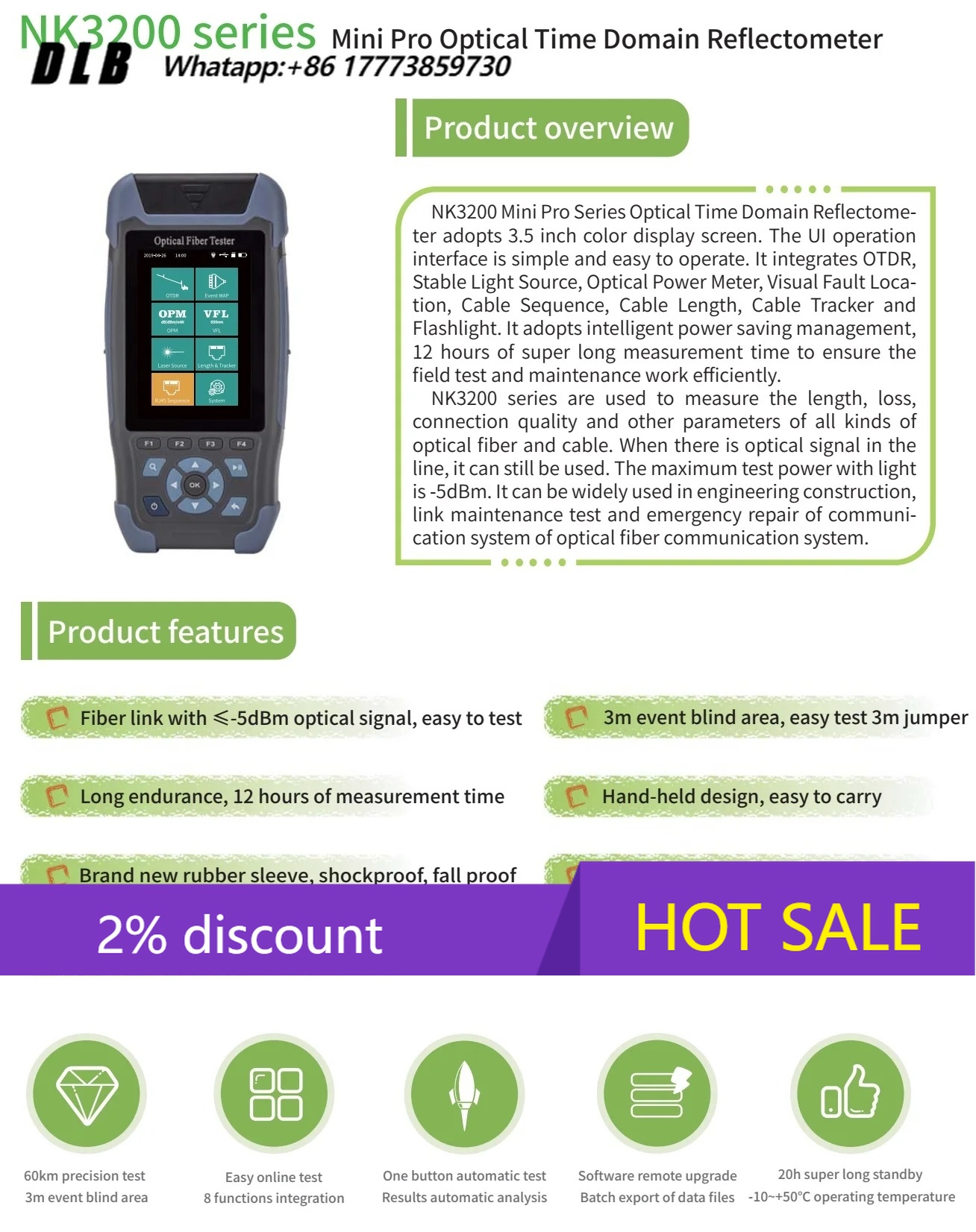 OTDR NK3200D (Optical Time Dom - Optical Time Domain Reflectometer Otdr 1310 1550Nm ulasan dan harga