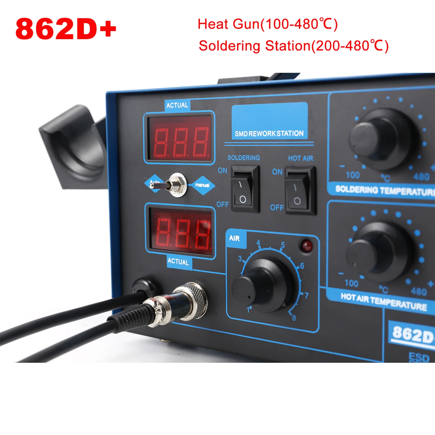 Stasiun Solder 862D+ 2 in 1, S - Smd Rework Station Hot Air Soldering 2 In 1 ulasan dan harga