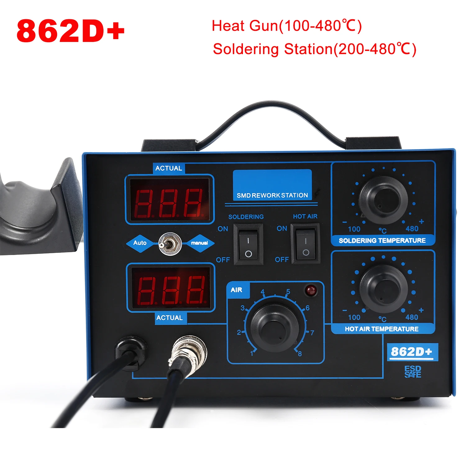 Stasiun Solder 862D+ 2 in 1, S - Smd Rework Station Hot Air Soldering 2 In 1 ulasan dan harga