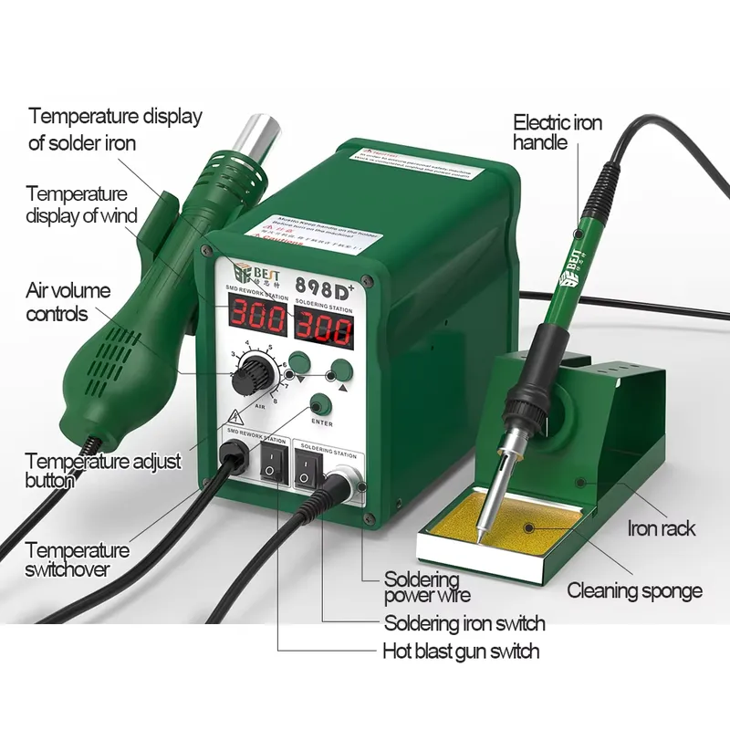 Stasiun Solder Digital BST-898 - Smd Rework Station Hot Air Soldering 2 In 1 ulasan dan harga